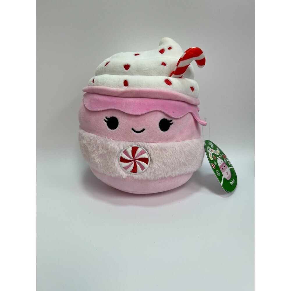 Squishmallows 8” ETHEL Pink Peppermint Hot Chocolate Cocoa Candy Cane Christmas